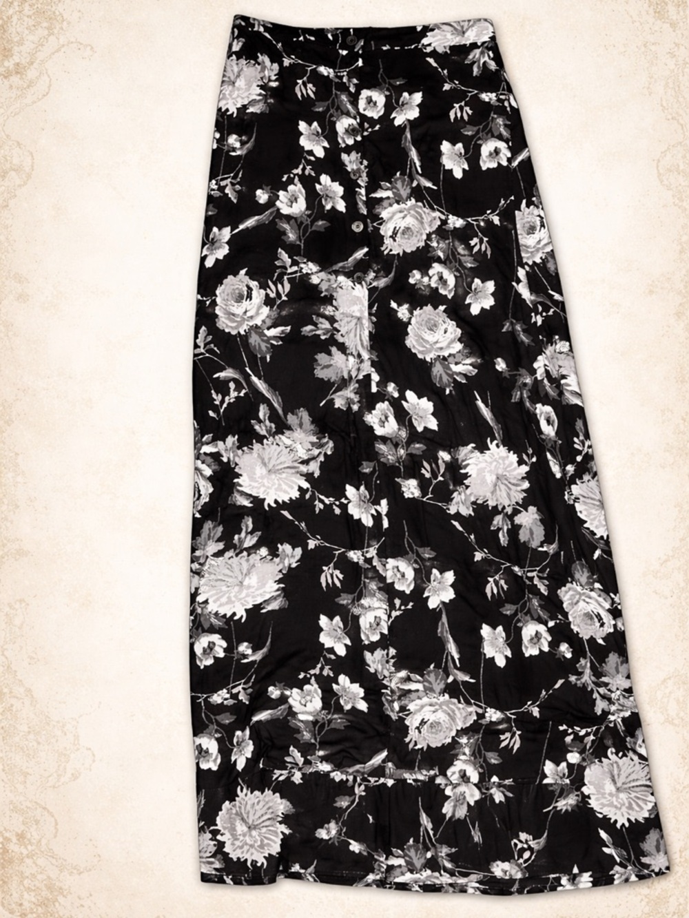 wild fable Black and White Floral Maxi Skirt